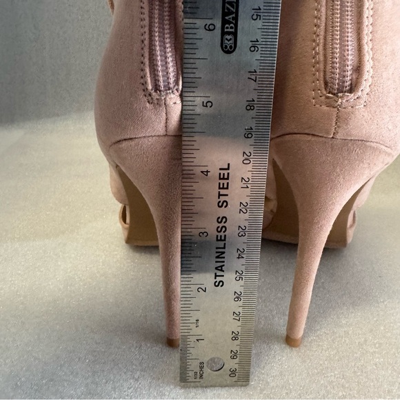 Charlotte Russe Heels Pointy Lace-up Stiletto Mauve Dusty Pink Size 10M - Picture 10 of 12